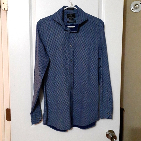 Black & Brown 80's 2 Ply Fitted Dress Shirt - Picture 1 of 6